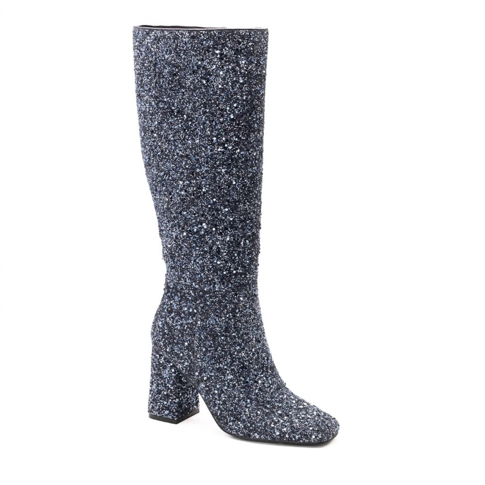 Corkys Glitter Heeled Boots - Silver